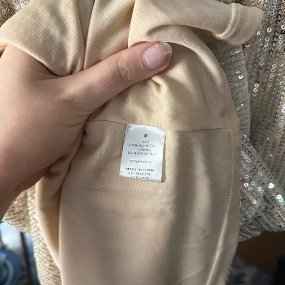 New York & Company Gold Sequin Maxi Skirt Elastic Waist - Picture 6 of 7